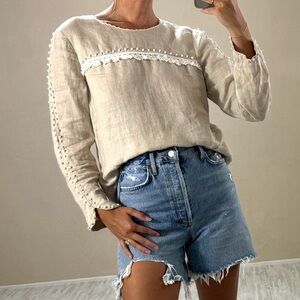 J. Crew Linen Boho Blouse